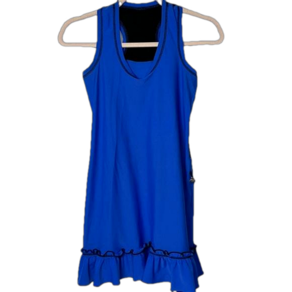 Women's Royal Blue Ruffle Hem Mini Dress